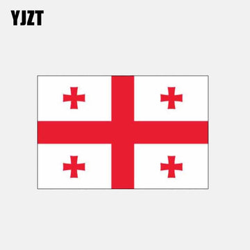 YJZT 10.5CM*6.5CM Car Accessories Georgian Flag Decal Window Helmet Car Sticker 6-2654